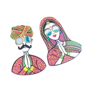 rajasthani couple fridge magnet