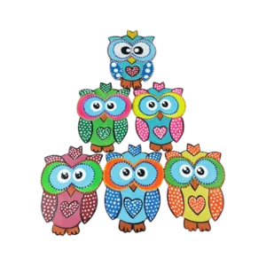 handpainted owl fridge magnet mdf