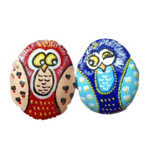owl couple magnet clay