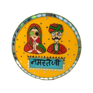 rajasthani couple wall plate
