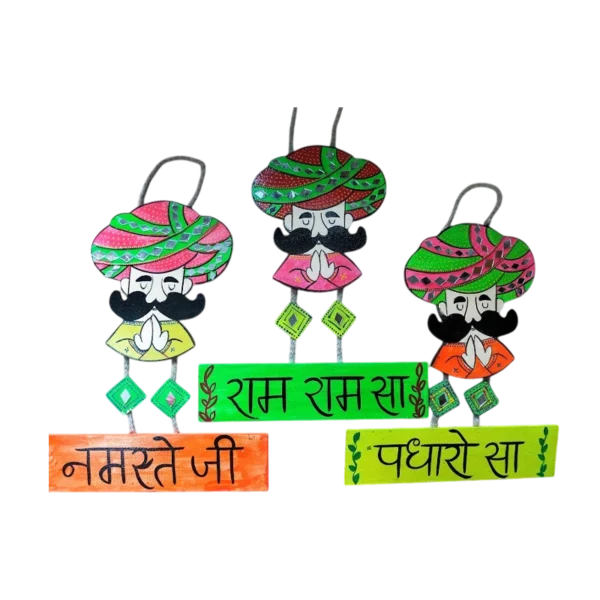 rajasthani man wall hangings set of 3
